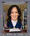 Cartoon: Kamala Harris (small) by Maria Hamrin tagged caricature,karikatyr,cartoon,usa,america,politican,vicepresident,democrat,harris,biden,trump,emhoff