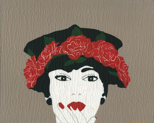 Cartoon: Hat with Roses (medium) by Octavine Illustration tagged hat,roses,art,deco,1950s,model,fashion,couture,woman,femme,goddess,diva