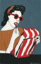 Cartoon: All Dolled Up (small) by Octavine Illustration tagged post,war,fashion,lipstick,purse,stripes,1940s,hairstyle,haute,couture