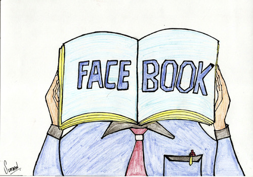 Cartoon: FACE BOOK (medium) by tsumankumar tagged facebook