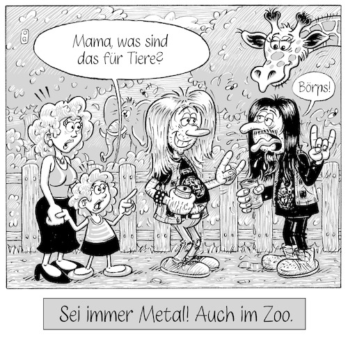 Cartoon: Zoo (medium) by Oliver Gerke tagged heavy,metal,benimm