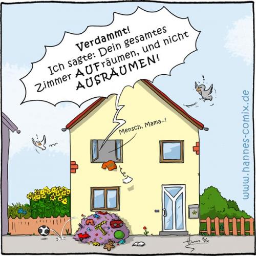 Cartoon: Missverständnis (medium) by Hannes tagged kind,kinder,eltern,erziehung,haus,kinderzimmer,spielzeug