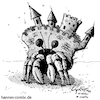 Cartoon: castle (small) by Hannes tagged krebs,einsiedlerkrebs,burg,schloss,crab,hermitcrab,castle,chateau