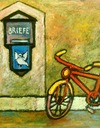 Cartoon: you got mail ! (small) by iris lydia tagged mail,letterbox,bicycle,velo,fahrrad,brief,post,liebe,love,loveletter