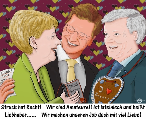 Cartoon: Amateure (medium) by PuzzleVisions tagged amateur,aussenminister,klientelpolitik,merkel,politik,seehofer,struck,westerwelle,german,politics