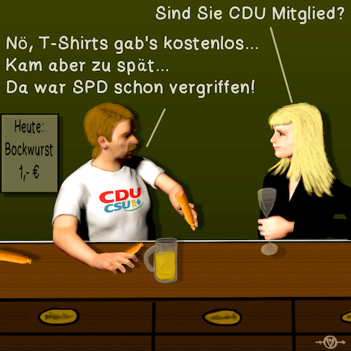 Cartoon: Bargespräche 9 (medium) by PuzzleVisions tagged puzzlevisions,merkel,spd,cdu,csu,germany,schulz,seehofer,wahl,election,bargespräche,bar,talks