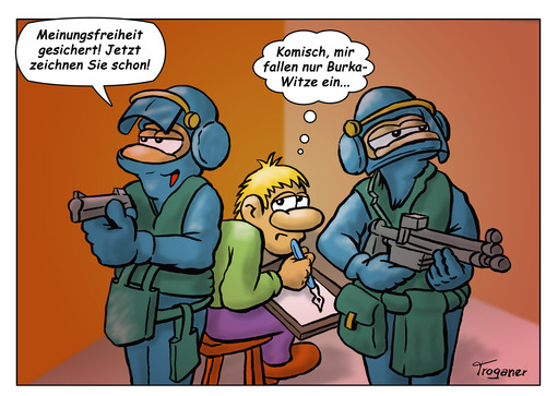 Cartoon: Nur sicher ist sicher (medium) by Troganer tagged sicher,kreativität,cartoonist,cartoon,sicherheit,anschlag,terrorismus