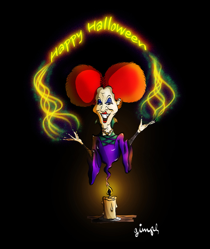 Cartoon: Happy Halloween (medium) by gimpl tagged halloween,witch,bette,midler