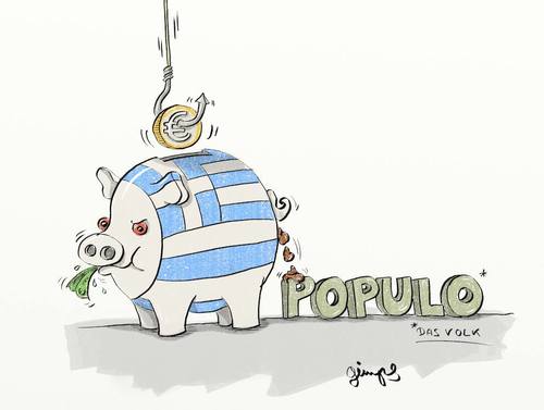 Cartoon: Populo (medium) by gimpl tagged the,poor,people,of,greece