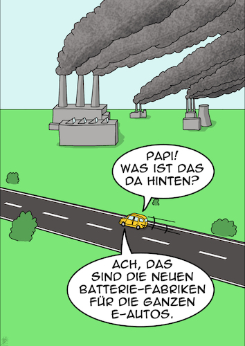 Cartoon: Batteriefabriken (medium) by pierre-cda tagged 
