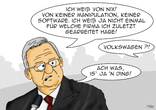 Cartoon: Weiß nix! (medium) by pierre-cda tagged winterkorn,volkswagen,abgasskandal,manipulation,abgaswerte,vw,vorstand,software,schummelsoftware