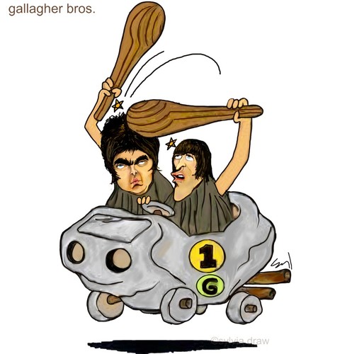 Cartoon: gallagher bros (medium) by sylvia tagged bros,slag,liam,noel,gallagher,oasis