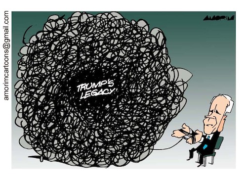 Cartoon: Beginning (medium) by Amorim tagged trump,biden,us,election