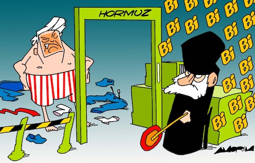 Cartoon: Bodyscan (medium) by Amorim tagged iran,trump,straitofhormuz,iran,trump,straitofhormuz