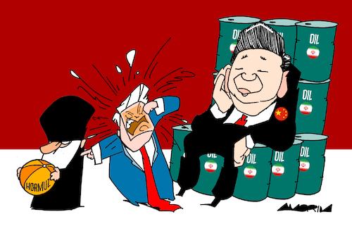 Cartoon: Complaints (medium) by Amorim tagged iran,trump,xijimping,iran,trump,xijimping