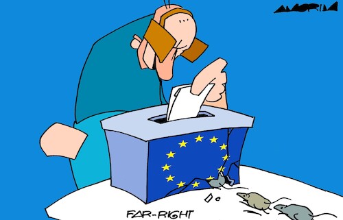 Cartoon: European elections 2024 (medium) by Amorim tagged european,union,far,right,elections,european,union,far,right,elections