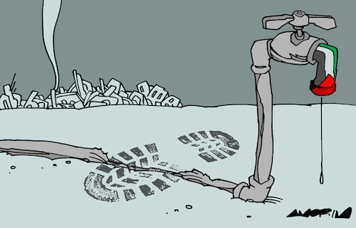 Cartoon: Human right to water (medium) by Amorim tagged israel,palestine,gaza,israel,palestine,gaza