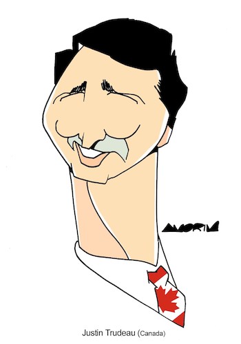 Cartoon: Justin Trudeau (medium) by Amorim tagged justin,trudeau,canada
