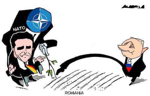 Cartoon: Limits (medium) by Amorim tagged romania,putin,nicusordan,nato,romania,putin,nicusordan,nato
