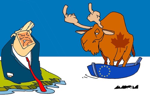 Cartoon: Mooses (medium) by Amorim tagged canada,europeanunion,trump,canada,europeanunion,trump