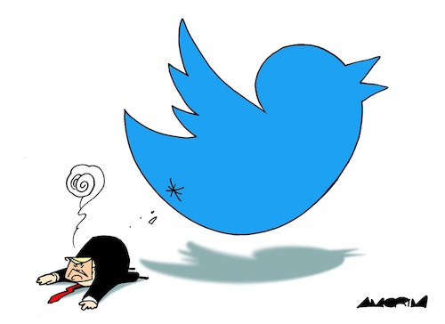 Cartoon: Sanitation (medium) by Amorim tagged trump,twitter,violence