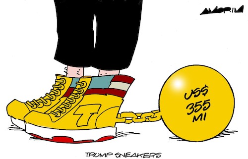 Cartoon: Sneakers (medium) by Amorim tagged trump,new,york,judge,fraud,trump,new,york,judge,fraud