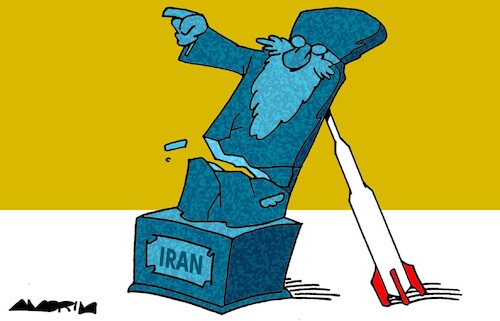 Cartoon: Supports (medium) by Amorim tagged iran,israel,war,iran,israel,war