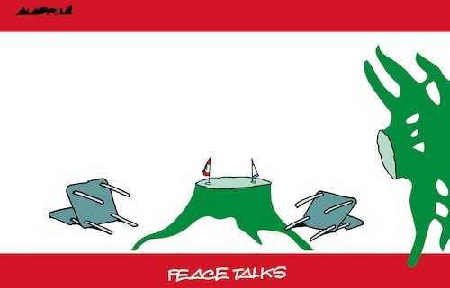 Cartoon: Tables (medium) by Amorim tagged israel,lebanon,hezbollah,israel,lebanon,hezbollah