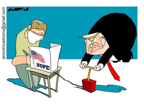 Cartoon: Voting (medium) by Amorim tagged trump,biden,us,election