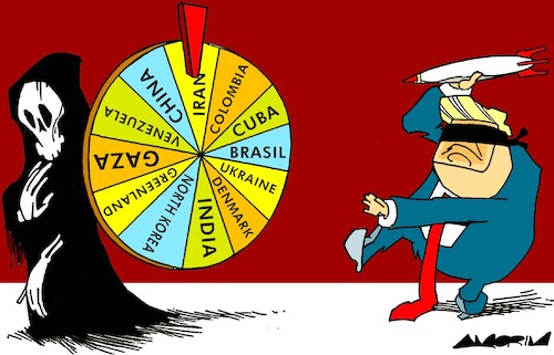 Cartoon: War wheel (medium) by Amorim tagged trump,war,maga,trump,war,maga