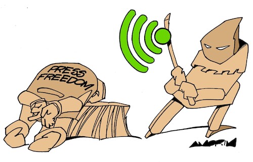Cartoon: World Press Freedom Day (medium) by Amorim tagged press,freedom,fake,news,social,media,press,freedom,fake,news,social,media