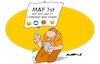 Cartoon: May 1st nowadays (small) by Amorim tagged may1st,laborday,socialmedia