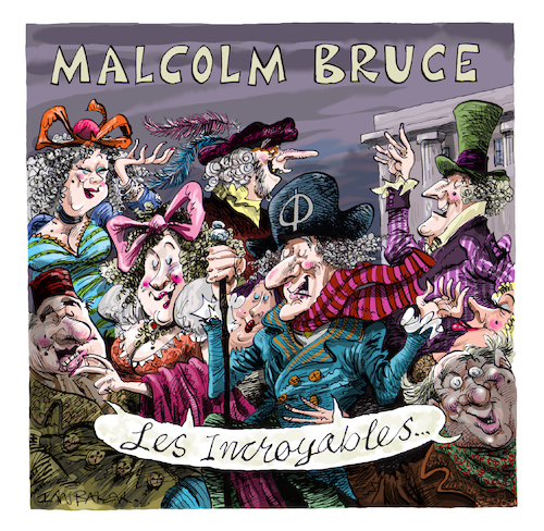 Cartoon: Malcolm Bruce album cover art (medium) by Ian Baker tagged malcolm,bruce,ian,baker,cartoon,cartoonist,parody,artwork,illustration,music,rock,jack,cream,historical