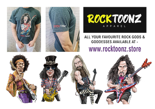 Cartoon: Rock Toonz (medium) by Ian Baker tagged rock,toonz,backstage,pass,news,apparel,tshirts,merchandise,ian,baker,cartoon,caricature,music,metal,slash,bon,jovi,hendrix