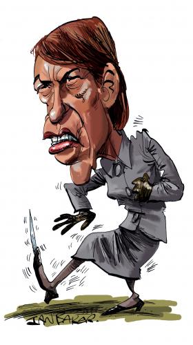 Cartoon: Rosa Klebb (medium) by Ian Baker tagged rosa,klebb,james,bond,007,from,russia,with,love,villain,caricature