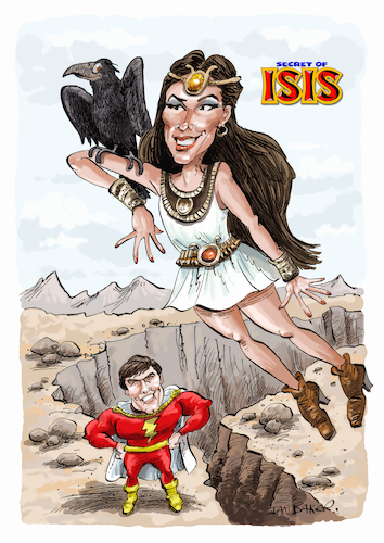 Cartoon: The Secrets of ISIS (medium) by Ian Baker tagged the,secrets,of,isis,joanna,cameron,egypt,goddess,superhero,1970s,action,adventure,tv,wonder,woman,dc,comics,ian,baker,caricature,cartoon,parody,spoof,humour,satire,sexy