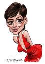 Cartoon: Anne Hathaway (small) by Ian Baker tagged anne hathaway ian baker caricature cartoon actress celebrity film television les miserables selina kyle catwoman