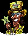 Cartoon: Bootsy Collins (small) by Ian Baker tagged bootsy,collins,bass,player,funk,seventies,rock,music,caricature,parliament,funkadelic