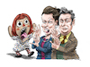 Cartoon: Ed and Lorraine Warren (small) by Ian Baker tagged ed,and,lorraine,warren,spooky,ghosts,paranormal,annabelle,ammityville,hollywood,seventies,scary,demons,doll