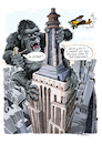 Cartoon: King Kong (small) by Ian Baker tagged king,kong,monkey,ape,new,york,america,usa,manhattan,empire,state,building,woman,girl,captive,ian,baker,cartoon,caricature,parody,spoof,gag,film,movie,science,fiction,giant,huge,massive,climb,plane,bi,gorilla