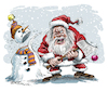 Cartoon: Madman Claus (small) by Ian Baker tagged santa claus paul ehlers ian baker cartoon gag caricature father christmas madman marz horror movie film snowman snow axe el