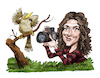 Cartoon: Rochelle Kent Ellis (small) by Ian Baker tagged rochelle,kent,ellis,wildlife,photographer,photography,bird,nature,ian,baker,cartoon,caricature,satire,parody,spoof,humour,gag