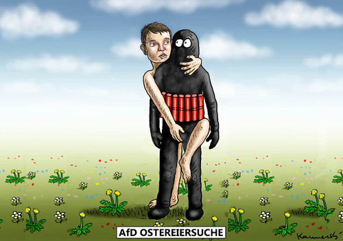 Cartoon: AfD OSTEREIERSUCHE (medium) by marian kamensky tagged terroranschlag,in,brüssel,flüchtlingskrise,ostern,grosseinsatzt,terroranschlag,in,brüssel,flüchtlingskrise,ostern,grosseinsatzt