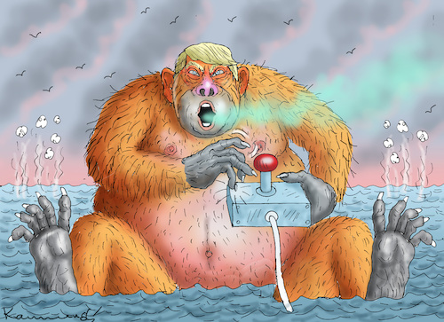 Cartoon: AFFENDRECK (medium) by marian kamensky tagged minneapolis,ice,trump,renee,nicole,good,alex,jeffrey,pretti,minneapolis,ice,trump,renee,nicole,good,alex,jeffrey,pretti
