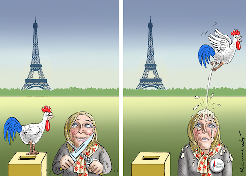 Cartoon: AFFRONT NATIONAL (medium) by marian kamensky tagged präsidenten,wahlen,in,frankreich,terroranschlag,champs,elysees,präsidenten,wahlen,in,frankreich,terroranschlag,champs,elysees