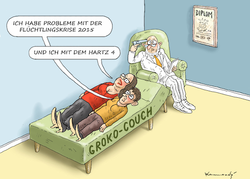 Cartoon: AKK UND NAHLES AUF DER G-COUCH (medium) by marian kamensky tagged groko,spd,parteitag,schulz,würselen,merkel,andrea,nahles,hessen,wahlen,sarrazin,ausschlussverfahren,akk,cdu,groko,spd,parteitag,schulz,würselen,merkel,andrea,nahles,hessen,wahlen,sarrazin,ausschlussverfahren,akk,cdu