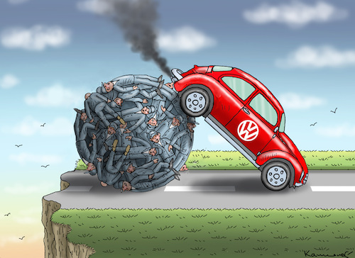 Cartoon: ARBEITERENTLASSUNGEN BEI VW (medium) by marian kamensky tagged arbeiterentlassungen,bei,vw,arbeiterentlassungen,bei,vw