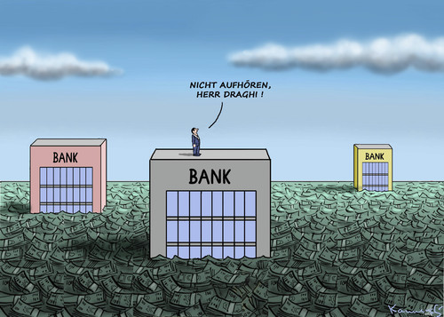 Cartoon: Bankenüberflutung (medium) by marian kamensky tagged ezb,bankenüberflutung,finanzkrise,eu,draghi,ezb,bankenüberflutung,finanzkrise,eu,draghi