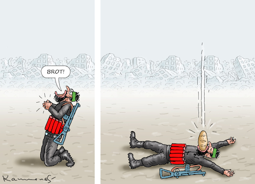 Cartoon: BROT FÜR PALÄSTINA (medium) by marian kamensky tagged brot,für,palästina,brot,für,palästina