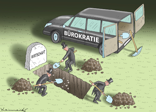 Cartoon: BÜROKRATIE (medium) by marian kamensky tagged ricarda,lang,habeck,söder,vetternwirtschaft,bürokratie,ricarda,lang,habeck,söder,vetternwirtschaft,bürokratie